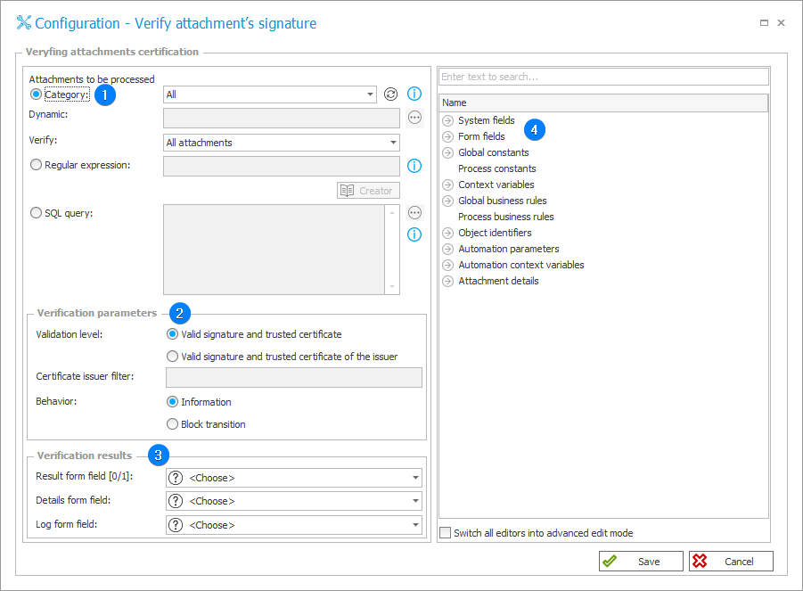 Verify attachment's signature