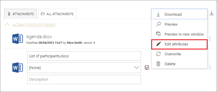 Edit attributes