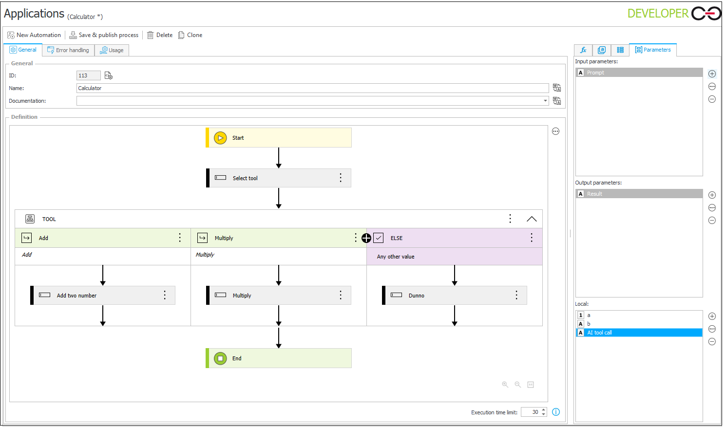 Tool selection - automation