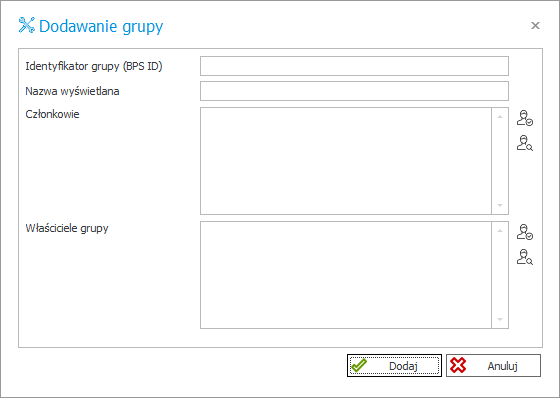 Dodawanie grupy WEBCON